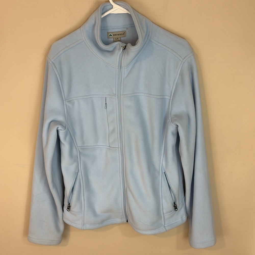 Northfield Light Blue Full Zip Fleece Jacket Size Large